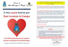 Il mio cuore batte per San Lorenzo in Campo: il 5 per Mille al Comune servirà per chi ne ha più bisogno