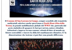 L’Amministrazione comunale aderisce a Earth Hour (Ora della Terra) spegnendo luci del centro storico